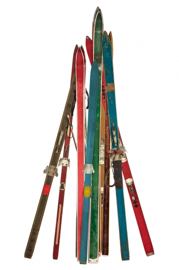 Sci Anni 50 in legno comprensivi di Bastoncini